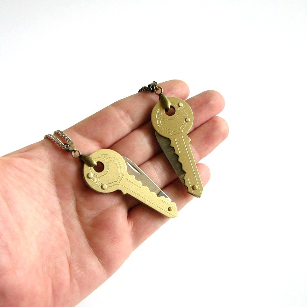 SALE key knife necklace . hidden knife necklace by friendlygesture