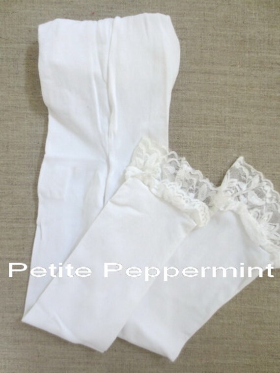 White baby leggings nylon baby girl leggings by PetitePeppermint