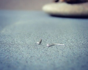 Silver nose pin, silver body jewelry, nose stud, sparkly earring, 925 Silver, simple silver stud