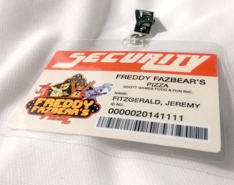 Five Nights at Freddy's - 1980's Freddy Fazbear's Pizza Security ID Cards or Badges