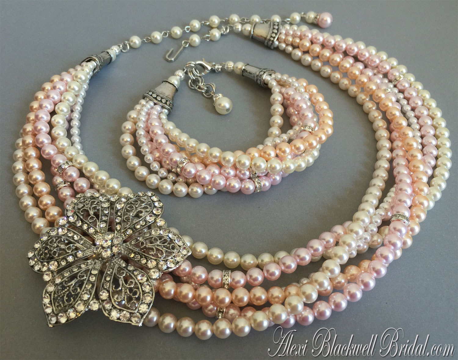 Complete Bridal Jewelry Set Necklace by AlexiBlackwellBridal