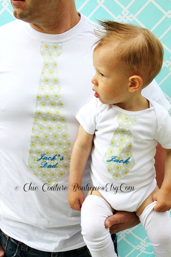 Personalized Men't Tie T-shirt ONLY. Father's Day Gift for Dad, New Dad, Daddy, Grandpa, Uncles, Godfather. 1st Birthday Party Matching by ChicCoutureBoutique