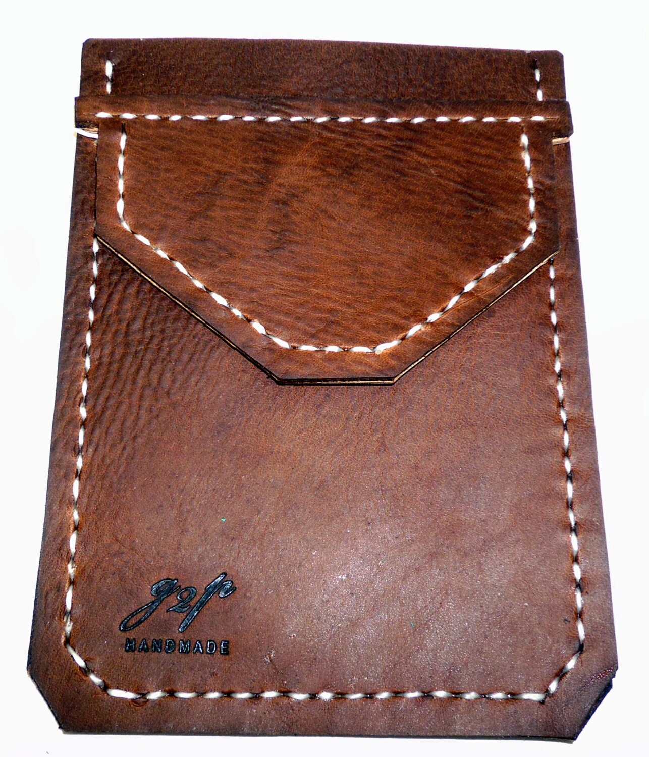 Brown vintage Leather Pocket Protector sleeve small