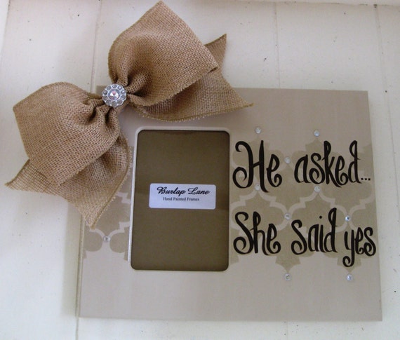 He asked....She said yes 4x6 Frame in white by rhondarhinedesigns