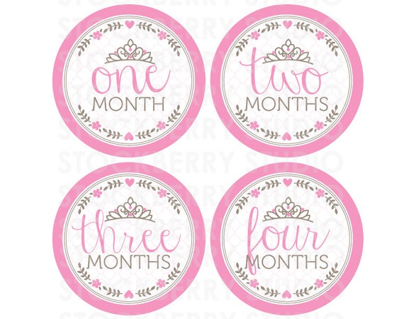 princess baby monthly photo stickers printable baby