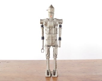Vintage Star Wars IG-88 Bounty Hunter Assassin Droid 15" action figure from Kenner 12" series, 1980 Empire Strikes Back silver gray robot