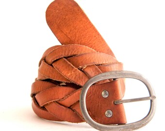 Dark Brown Braided Conch Belt main image 1