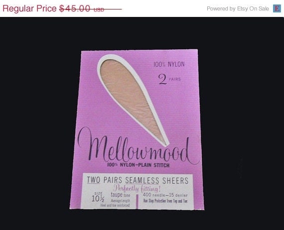 ON SALE Vintage 60s Nylon Stockings – 2 Pair with RHT – Size 10 1/2 ...