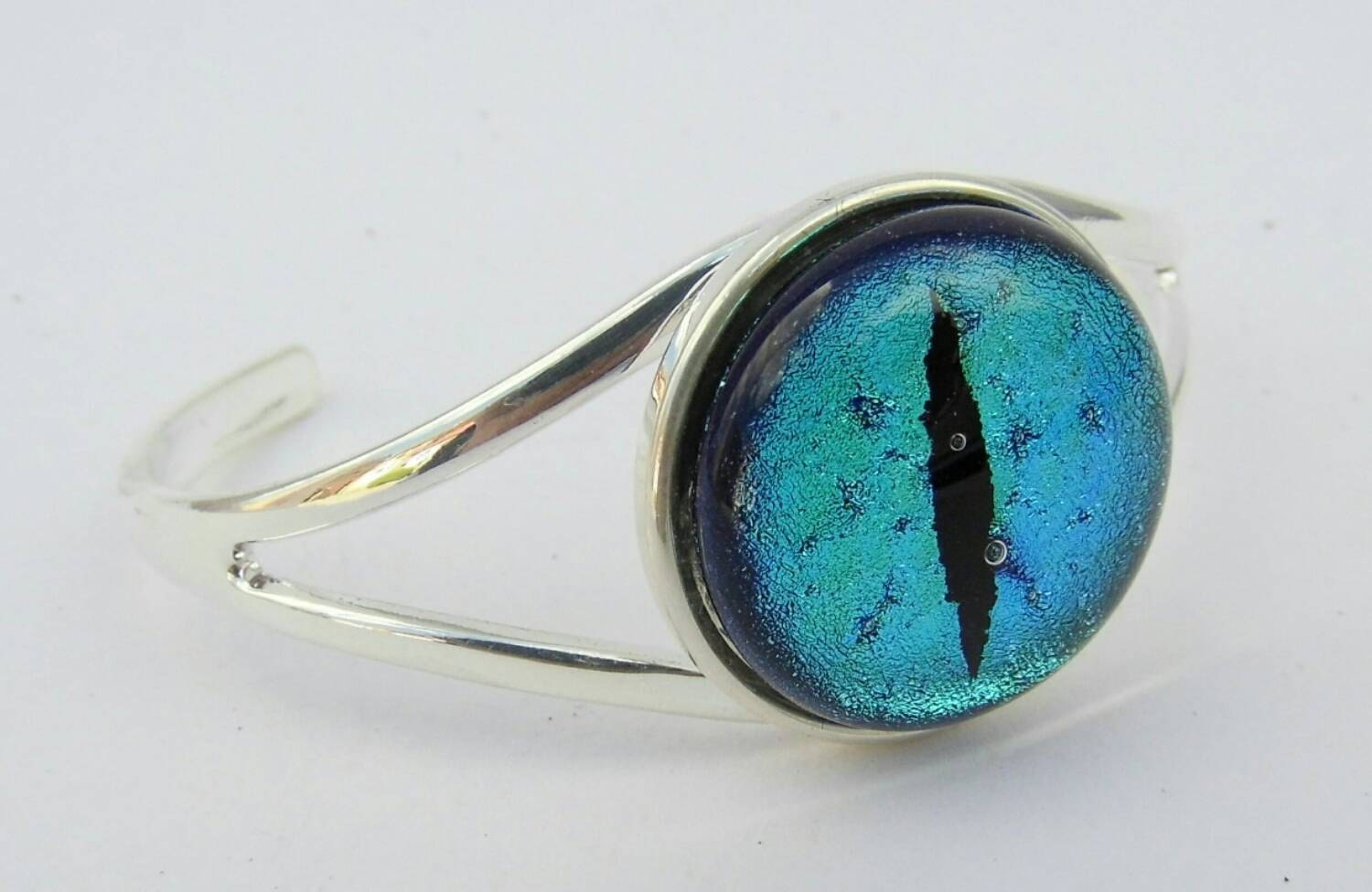 Dichroic glass Dragon eye bracelet by SteveSmithJewellery on Etsy