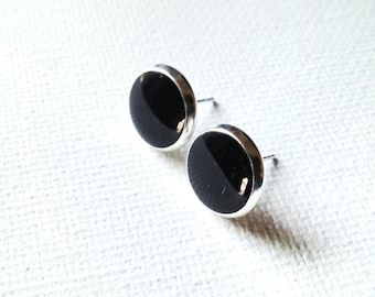 Black Earrings, Black Studs, Black Posts, Black Stud Earrings