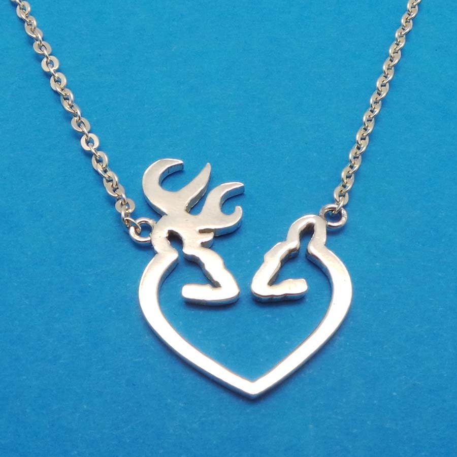 Silver Deer Antler Heart Necklace Buy Whitetail by yhtanaff