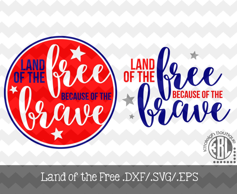 big rustic land of the free because of the brave sign