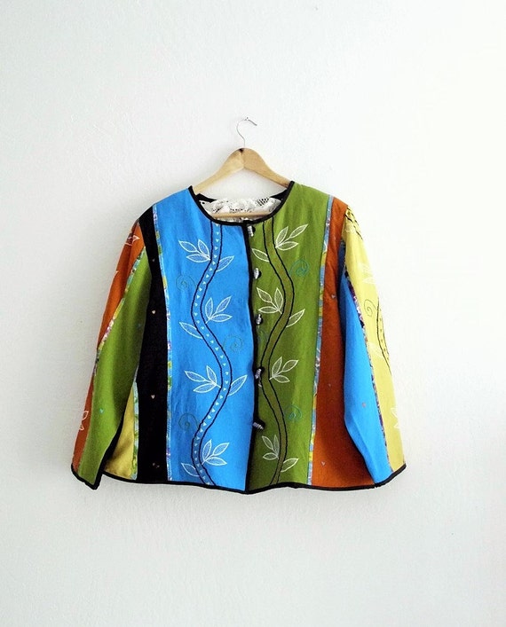 Holiday Sale Vintage Hippie Tribal boho cotton jacket by KheGreen