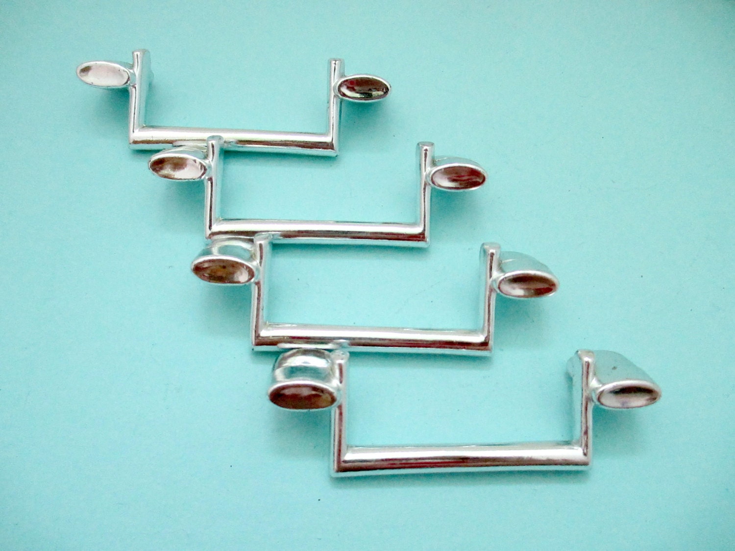 4 Vintage MCM Drawer Pulls Mid Century 3.25″ centers Lot of 4