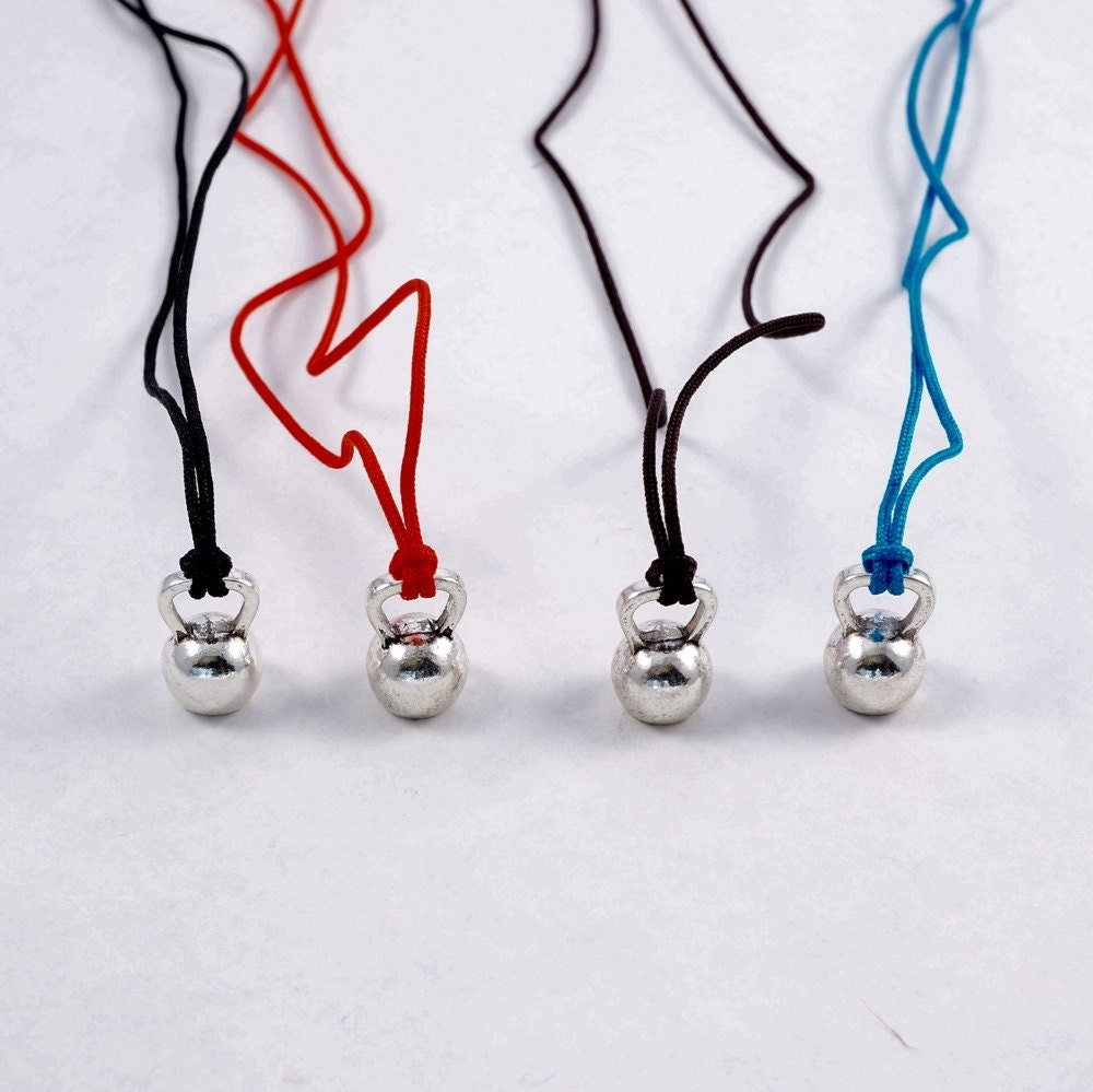Kettlebell Choker Necklace Silver Tone by SantaGraciaJewelry