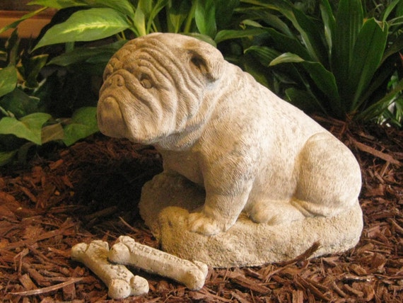 cement bulldog statue