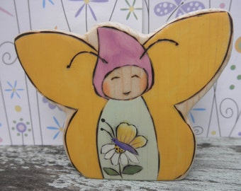 Wood Toy Miss FAIRY BUTTERFLY Waldorf Inspired