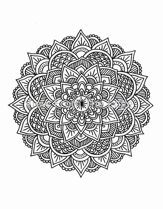 Items similar to Mandala Coloring Page Mehndi Henna Printable PDF by ...