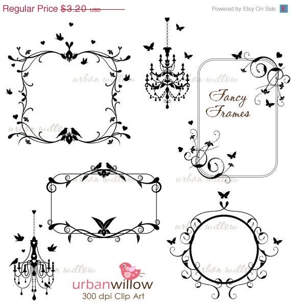 70 OFF SALE INSTANT Download Fancy Frames by urbanwillow on Etsy