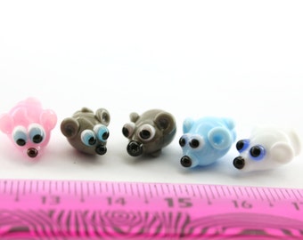 Mouse Lampwork Bead / figurine/ sculpture/ miniature glass