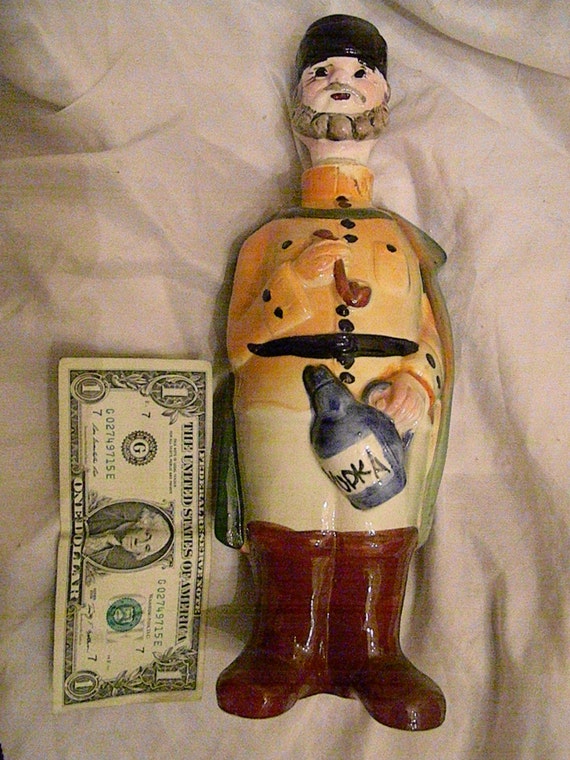 Vintage Vodka Wine Decanter 1930s1940s Porcelain Ships