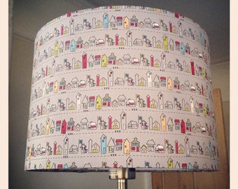 Medium Lampshade - Fabric Town - 30cm diameter by 21cm high (11.8" x 8.2")
