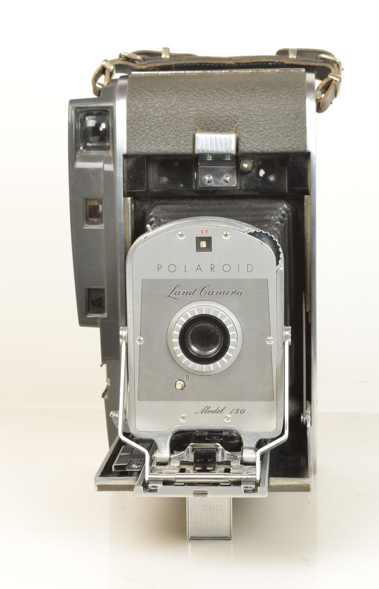 Vintage Polaroid 150 Film Camera with Case Industrial Mid