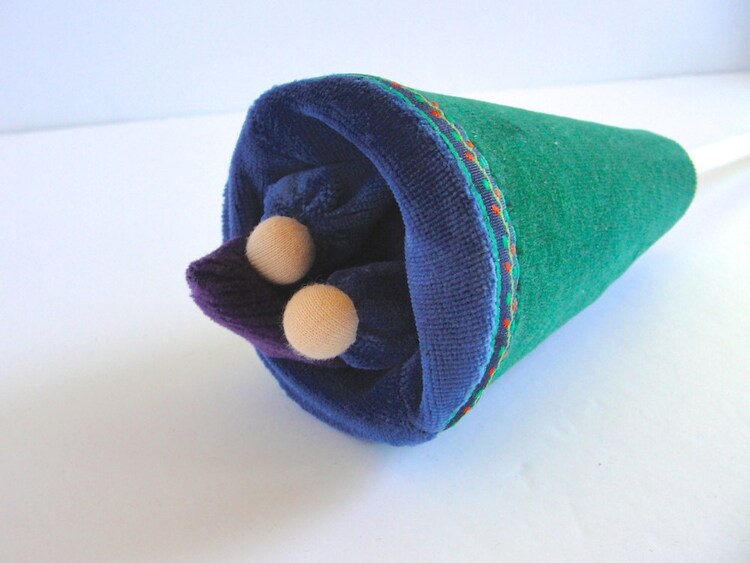 Popup puppet cone puppet peek a boo doll waldorf by fairyshadow