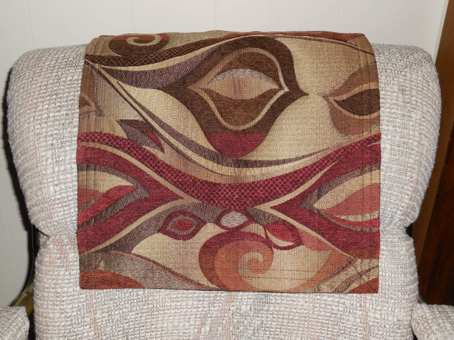 Recliner Pad Chair Headrest Cover Furniture by StitchnArt on Etsy