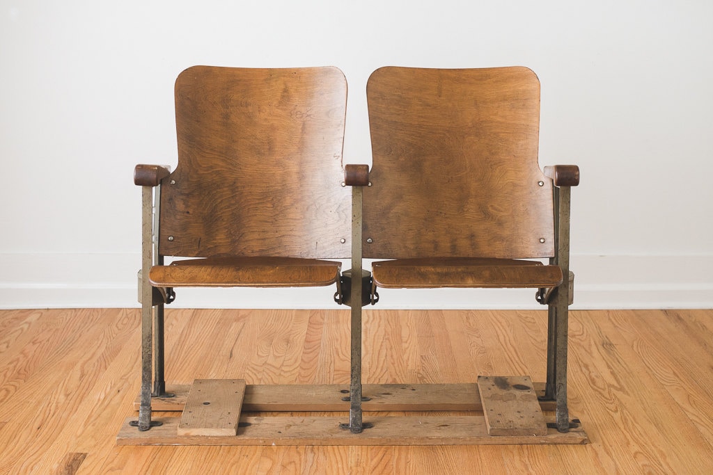 Antique Folding Theater / Stadium Seats Haute Juice