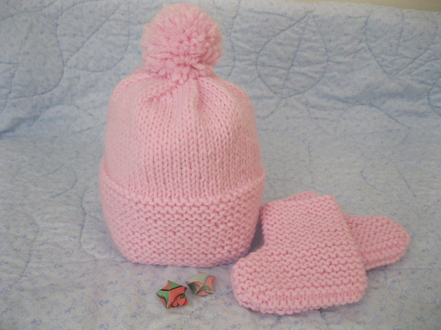 Knitted Baby Hat and Bootie Set.........baby by firstsnowflake