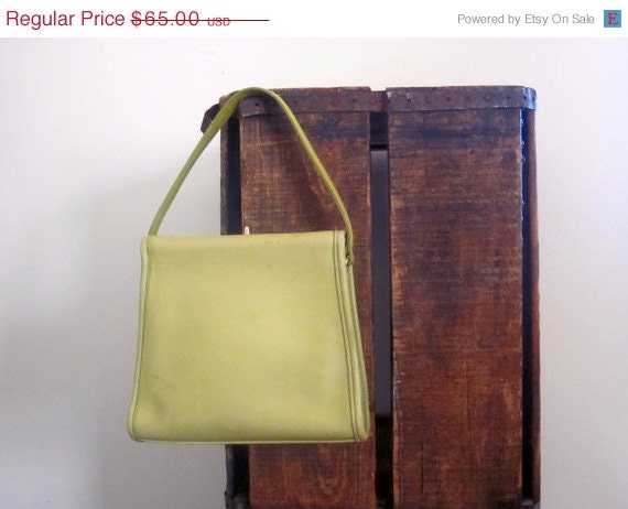 Coach / Box Purse / Lime Green / 90s Bag / by TheThriftingMagpie