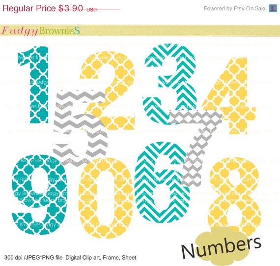 on sale digital clip art set numbers number 1 to 10 for