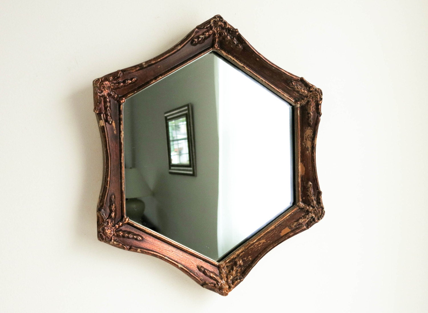 Vintage Copper Color Mirror by Lenoir Elegant Shabby