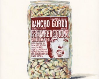 Hominy. Original egg tempera illustration from 'The Taste of America' book.