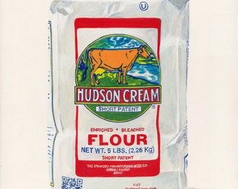 Flour. Original egg tempera illustration from 'The Taste of America' book.