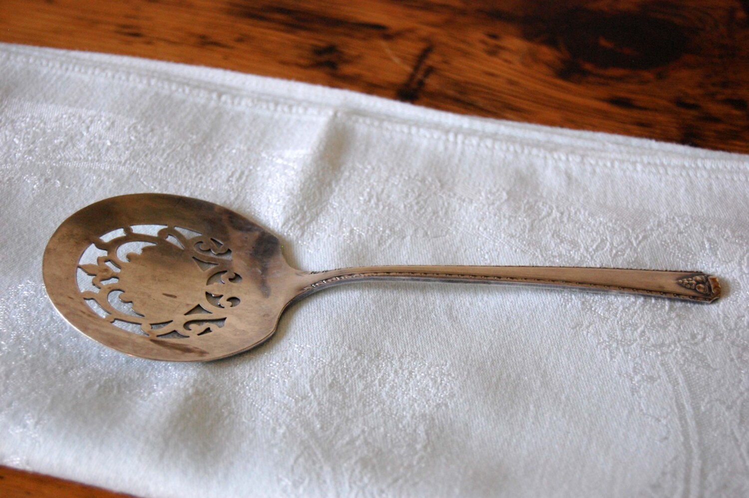 Vintage Prestige Plate Pierced Bon Bon Nut Spoon Vintage Art Deco ...