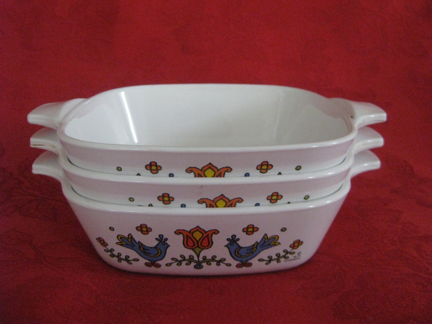 Vintage Set of 3 Corning Ware Country by VintageByThePound on Etsy
