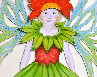 NEW! Magnetic Paper Doll - Forest Fairy - Fairy Paper Doll - Gift Set - With Three Outfits - Handmade