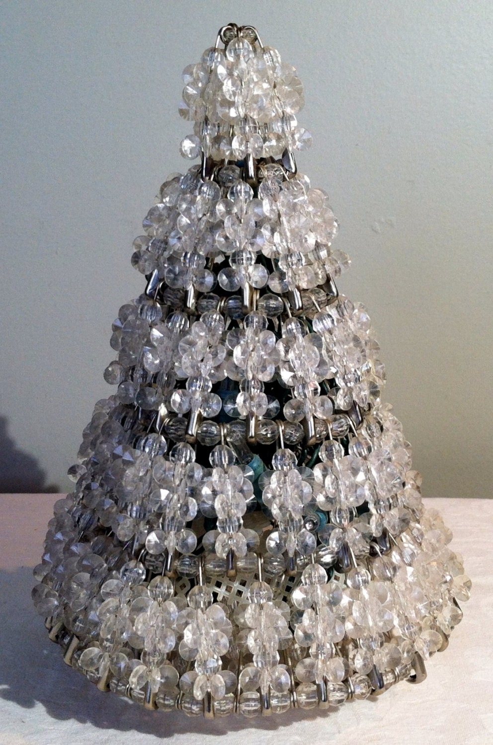 handmade vintage safety pin and beaded christmas tree warner christmas tree pin