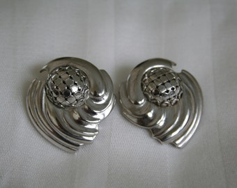 Whiting and Davis Vintage Silver Earrings