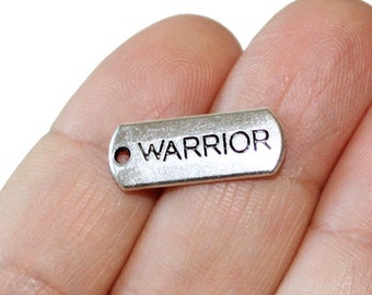8 Warrior Charms Antique Silver Tone - CH366