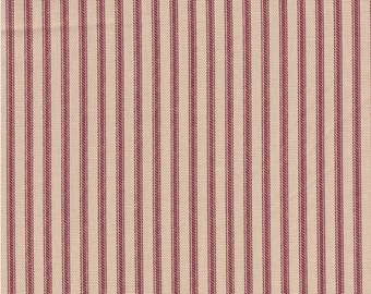 54" Red/Beige Cotton Duck Ticking Fabric-20 Yards Wholesale By the Bolt