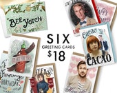 6 Greeting Cards for 18 Dollars - Birthday Card - Drunk Girl Designs - Funny Greeting Card - Friend Greeting Card - Pick 6 - Hello Card