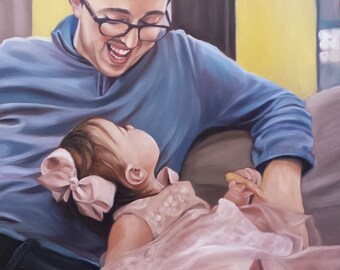 Custom Family Portrait - CUSTOM PAINTING - Oil Painted Portrait - Custom Gift