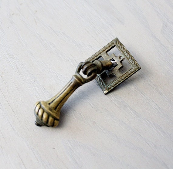 Vintage Brass Hanging Drawer Pull Handle Furniture by Suite22