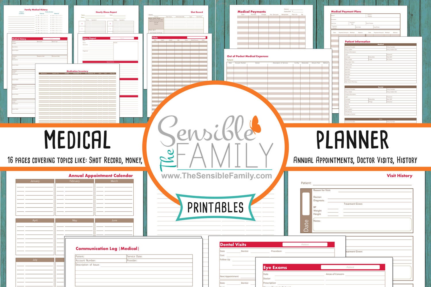 Medical Planner Kit 17 Documents to Organize Your