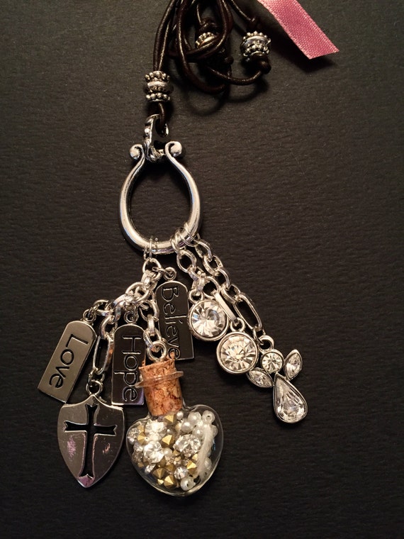 Leather Charms Necklace by kymwake on Etsy