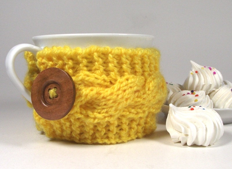 KNITTING PATTERN Cozy Coffee Lazy Morning Cup Knit Mug Cozy