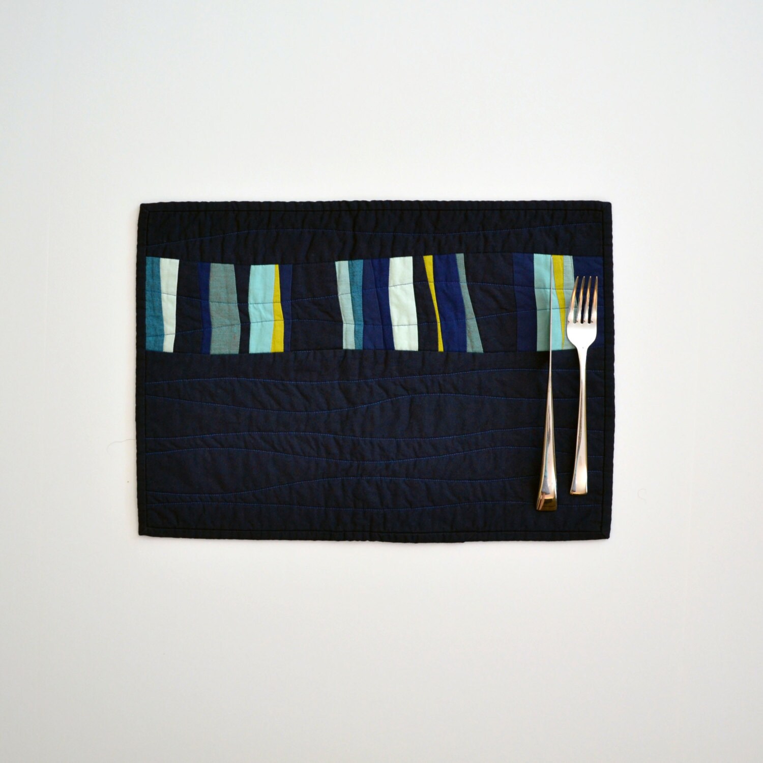 Blue Placemats Modern Table Decor Quilted Placemats Table